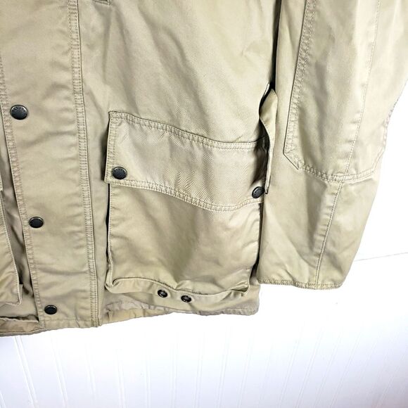 Women's Banana Republic Beige Button/Zip Up Utility Heavy Duty Coat Jacket sz MD - Picture 14 of 16